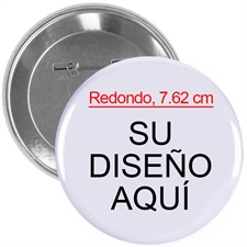 Broche alfiler personalizable de un color. Tamaño: 7.6 cm