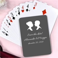 Naipes con silueta personalizados para el matrimonio 