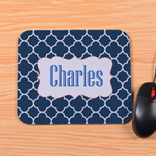 Personalized Navy Clover Mouse Pad