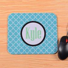 Personalized Aqua Clover Mouse Pad