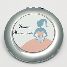 Espejo de maquillaje redondo personalizado ´Damas de honor´, Carol 