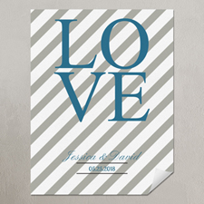 Love gris plateado símbolos personalizados impresión en póster pequeño 21.59 cm x 27.94 cm