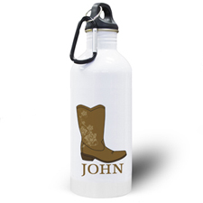 Botella de agua personalizada con foto de la bota