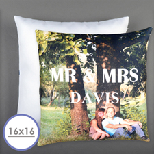Sr. y Sra. Almohada Personalizada Cojín de 40,64 cm (sin relleno)