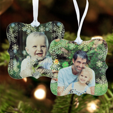 Snowflake Personalized Photo Metal Ornament Ornate 3
