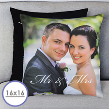Sr. y Sra. Funda de almohada personalizada 40,64 cm x 40,64 cm (sin suplemento)