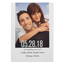 Tarjeta personalizada con brillos para boda