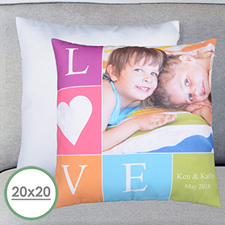 Foto de amor Personalizada Gran almohada Funda de almohada 50.80 cm x 50.80 cm (Sin inserto)
