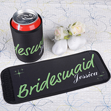 Dama de honor verde Envoltura personalizada de lata o botella