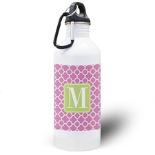 Botella de agua personalizada con Trébol color Fucsia
