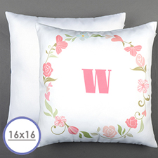 Funda de almohada personalizada floral 40.64 cm x 40.64 cm (sin relleno)