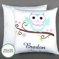 Funda de almohada grande personalizada para el búho 50,80 cm x 50,80 cm (sin relleno)