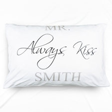 Funda de almohada con nombre personalizado Always Kiss