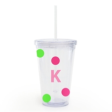 Crea tu propio vaso de acrílico de doble pared con puntos de color rosa lima