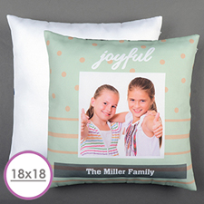 Cojín grande personalizado Aqua Dot Stripe 45.72 cm x 45.72 cm (sin relleno)