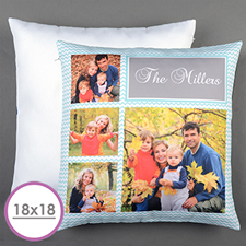 Cojín grande personalizado Aqua símbolos Collage 45.72 cm x 45.72 cm (sin relleno)