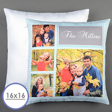 Funda de almohada personalizada Aqua símbolos Collage 40.64 cm x 40.64 cm (sin relleno)