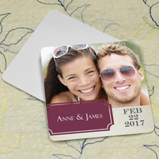 Wine Banner Personalized Photo Square Cardboard Coaster