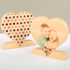 Decoración clásica de madera de puntos de lunares para fotos de corazón