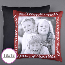 Marco Rojo Foto Personalizada Cojín Grande 45.72 cm x 45.72 cm (Sin Insertar)