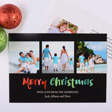 Tarjeta personalizada con fotografía con diseño Navideño