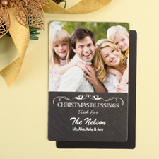 Bendición Personalizada de la foto de Navidad Imán de 10.16 cm x 15.24 cm Grande