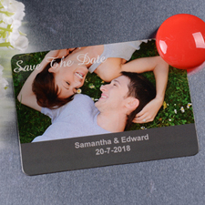 Personalizado5.08 cm x 8.89 cm Foto Imán de Nuestro Día, Gris Oscuro