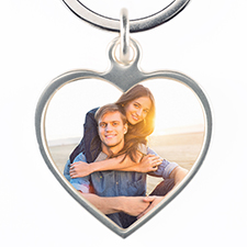 Llavero personalizado con foto metálica de forma corazón