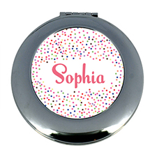 Espejo personalizado de puntos de colores para las damas de honor, redondo