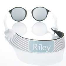 Rayas grises correa de gafas de sol monogramatizada