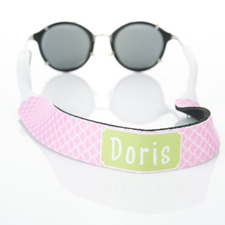 Correa de gafas de sol rosa entrelazada y monogramada