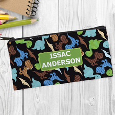 Bolsa de lápices personalizada con dinosaurios