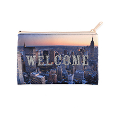 15.2x22.8 Bolsa cosmética con brillo de imagen personalizada, cremallera beige(2 lados personalizados)