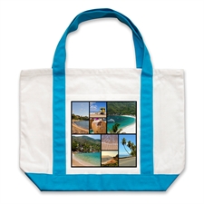 Bolsa personalizada con colage negro de ocho color Aqua grande.