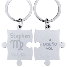 Virgo Symbol Personalizado Llavero grabado de rompecabezas