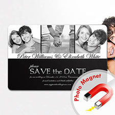Nevera personalizada 10.16 cm x 15.24 cm Gran Amor Imanes, Guarda la fecha , Negro