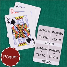 Naipes naipes personalizados de tamaño póker colage de 4 imagenes en blanco