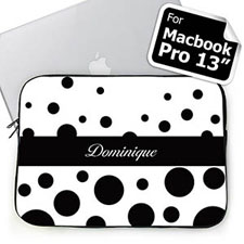 Nombre personalizado Círculos Retro Negros Manga Macbook Pro 13 (2015)