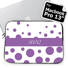 Iniciales personalizadas círculos Retro color Lavender Macbook Pro 13 Manga (2015)