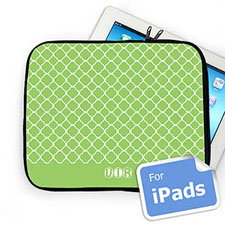 Iniciales personalizadas Quatrefoil color lima Ipad Manga