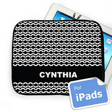 Nombre personalizado Cadena Negra Manga de Ipad