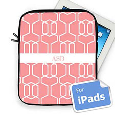 Iniciales personalizadas Espaldera rosa Manga de Ipad