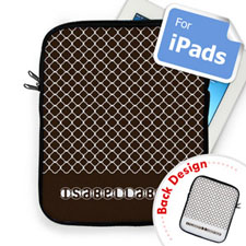 Manga de Ipad Chocolate Quatrefoil personalizada por delante y por detrás