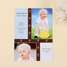 Tarjeta personalizada de Primera Comunión con collage diseño