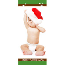 Separador personalizable con fotografía con diseño navideño de estrellas y