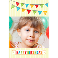 Tarjeta animada personalizable con banderines de cumpleaños (10,16cm x 15,24cm)