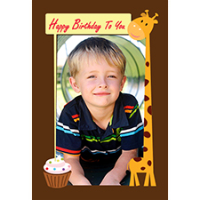 Tarjeta de saludo lenticular personalizada de la jirafa 
