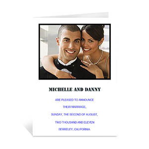 Tarjeta personalizada de felicitación para boda