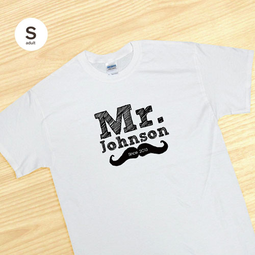 Camiseta Sr. para el novio y esposo, blanca de adulto pequeño