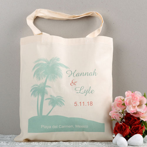 Bolsa de palma para bodas tropicales